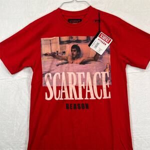 Reason Clothing Men's Scarface Tony Montana Shirt Red Size S
